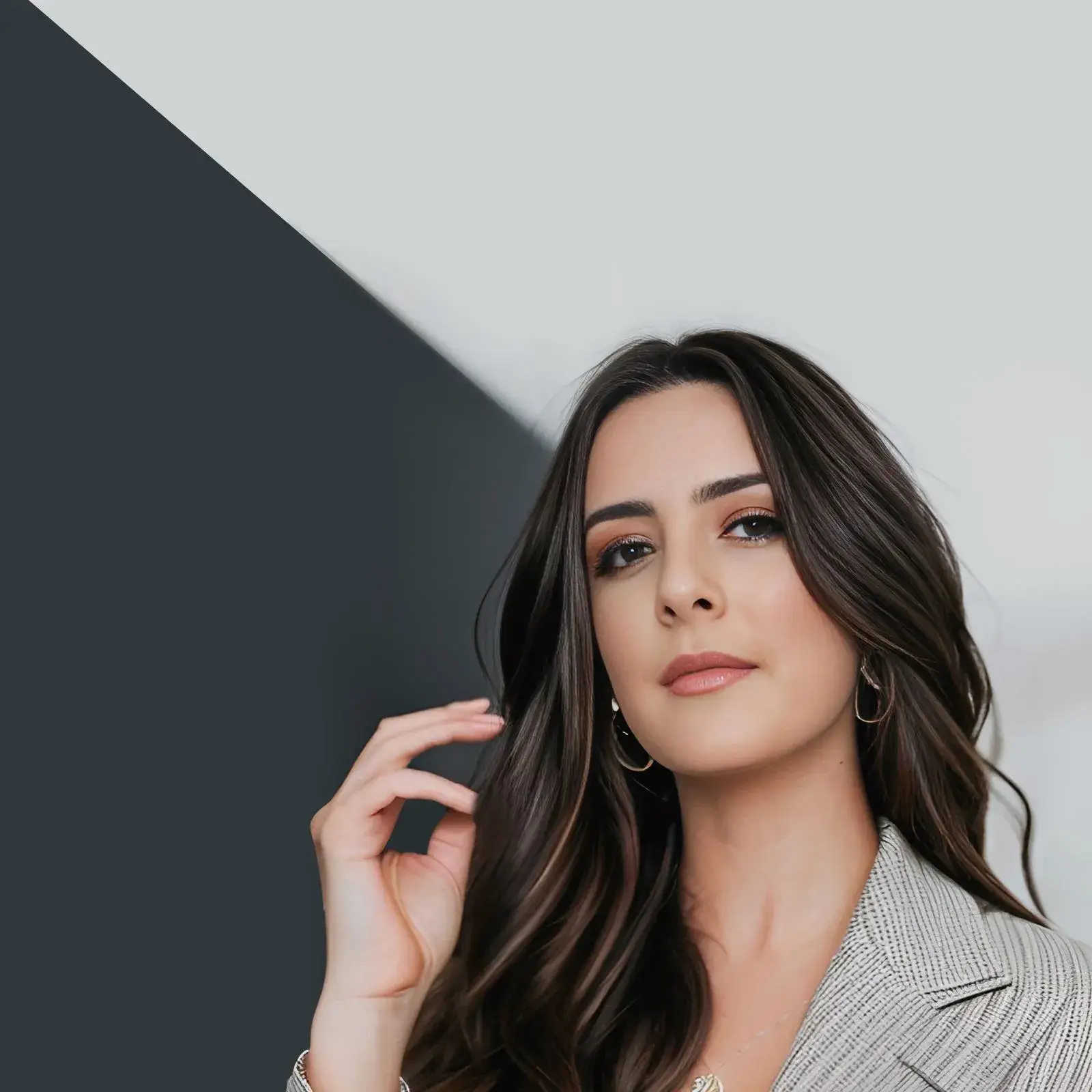 Catalina Valentino wearing a striped blazer - Woman of the Future Emerging Tech