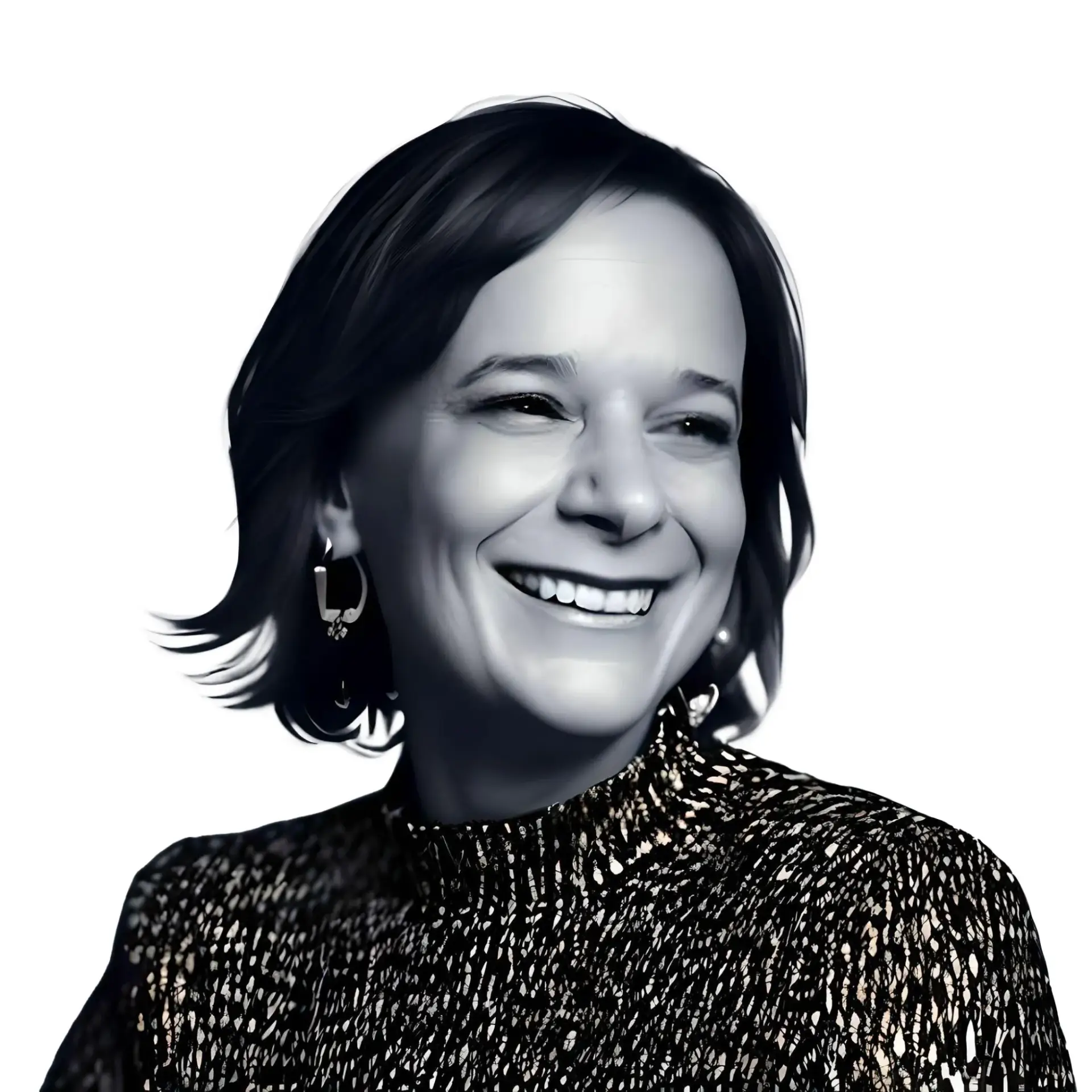 Chrissy Hill smiling portrait in patterned top - Woman of the Future Emerging Tech