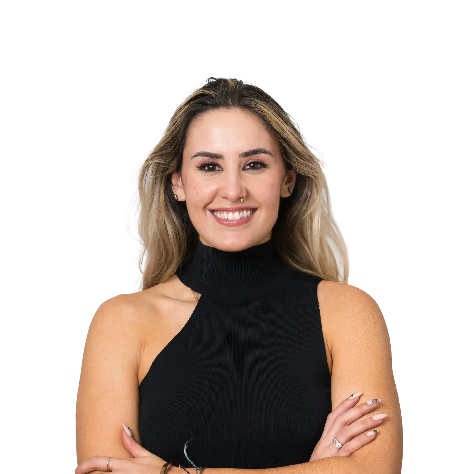 Portrait of Giovanna Graziosi Casimiro wearing a black sleeveless top, Woman of the Future Emerging Tech